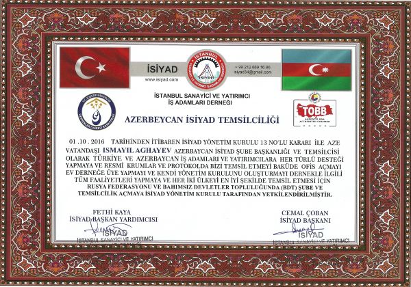 İSİYAD Azərbaycan nümayəndəliyi yaradılıb
