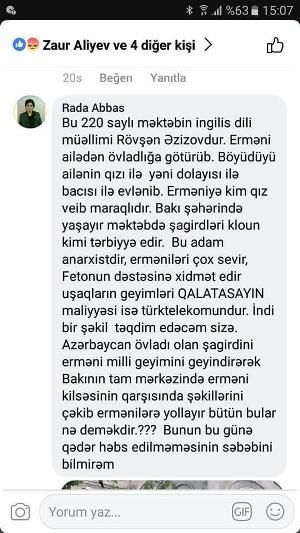Ermənipərəst müəllim işdən qovuldu