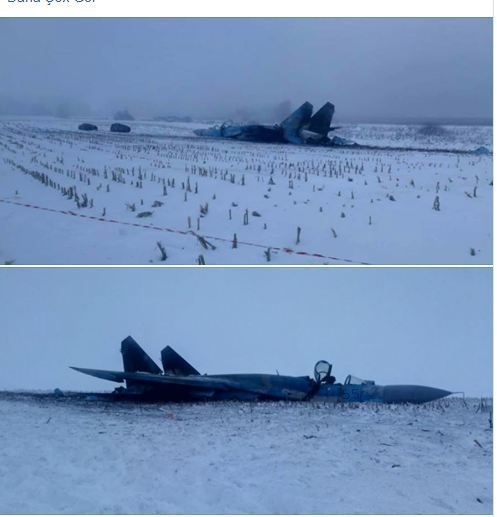 Ukraynada “Su-27” yerə çırpıldı - FOTO