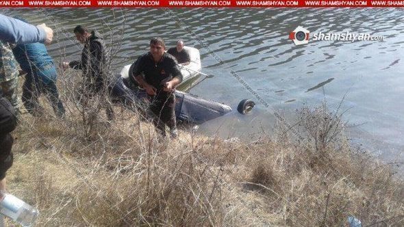 Ermənistanda hərbçi avtomobili ilə su anbarında batdı - FOTO