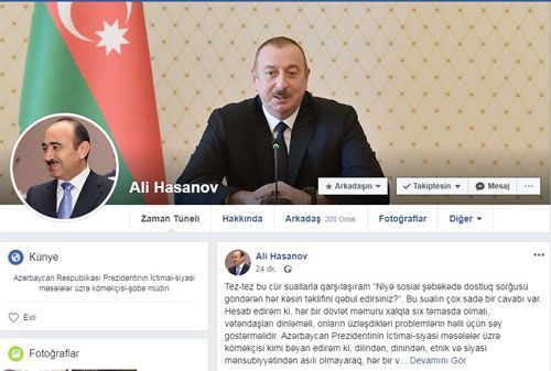 “Sosial şəbəkələr vasitəsilə də vətəndaşlarımızı dinləməyə hər zaman hazıram” - Əli Həsənov