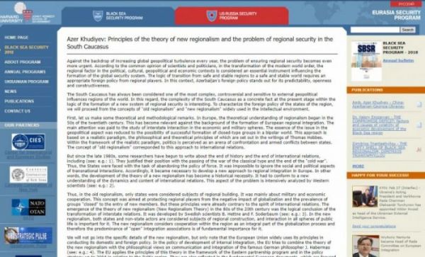 Azərbaycanın Ukraynadakı səfirinin məqaləsi Harvard Universitetinin rəsmi saytında dərc olunub