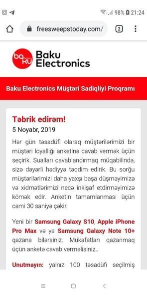 “Baku Electronics” xəbərdarlıq edir