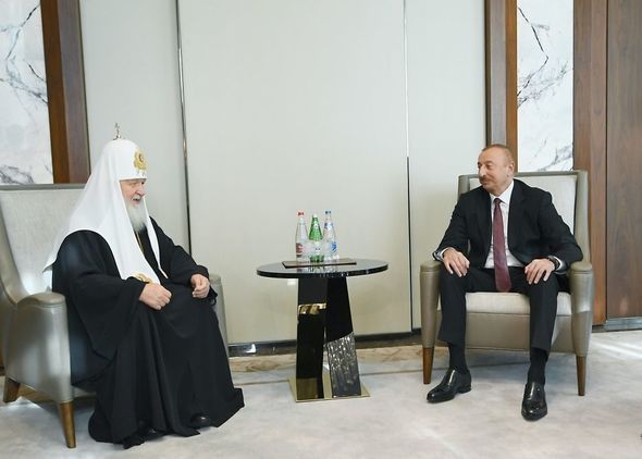 İlham Əliyev və Mehriban Əliyeva Patriarx Kirill ilə görüşdü - FOTO