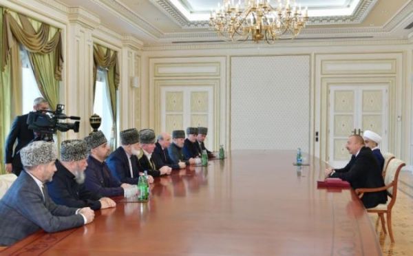 Prezident İlham Əliyev Rusiyanın Şimali Qafqaz respublikalarından olan bir qrup müsəlman din xadimini qəbul edib