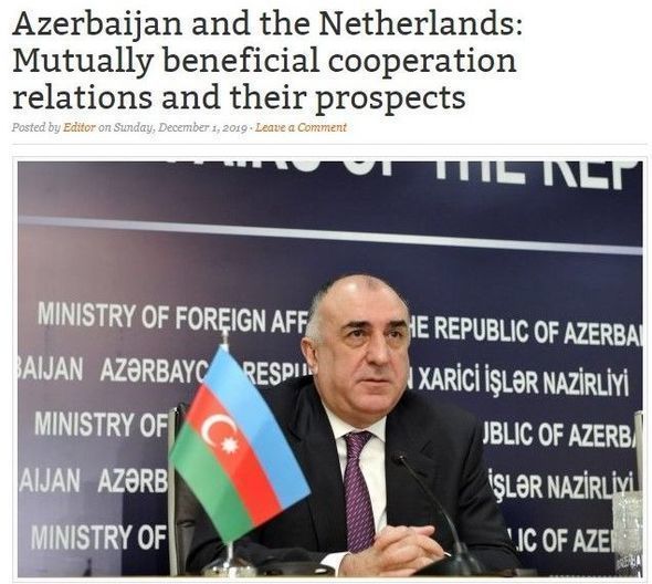 Elmar Məmmədyarov: Niderland-Azərbaycanın qeyri-neft sektorunun əsas investorlarından biridir
