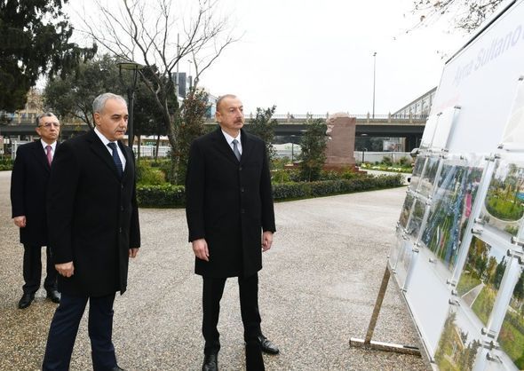 İlham Əliyev Bakının daha bir parkında aparılan yenidənqurma işləri ilə tanış oldu - YENİLƏNİB + FOTO