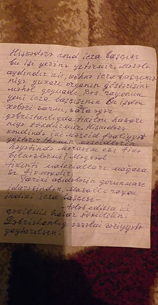 İcra başçısı Masallıda qədim qəbristanlığı dağıdıb, obyekt tikdirmək istəyir - ŞİKAYƏT + FOTOLAR