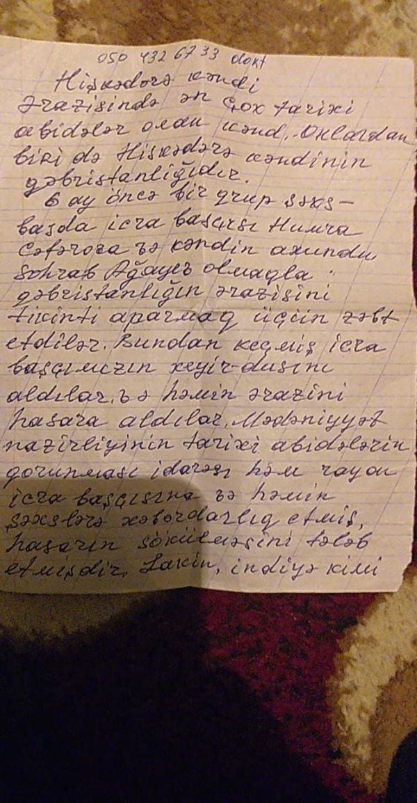 İcra başçısı Masallıda qədim qəbristanlığı dağıdıb, obyekt tikdirmək istəyir - ŞİKAYƏT + FOTOLAR