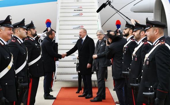 İlham Əliyev və Mehriban Əliyeva İtaliyaya getdilər