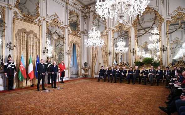 Azərbaycan və İtaliya prezidentləri mətbuata bəyanatlarla çıxış ediblər - FOTO