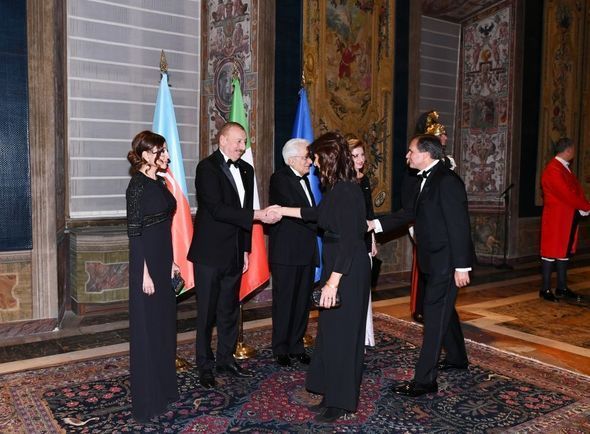 Romada Azərbaycan Prezidentinin şərəfinə dövlət ziyafəti verilib - YENİLƏNİB + FOTO