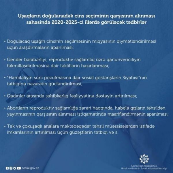 Azərbaycanda uşaqların doğulanadək cins seçiminin qarşısı alınacaq