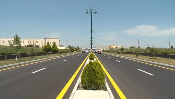 Prezident Goranboyda yol açılışında - FOTO