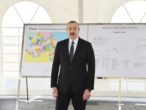 İlham Əliyev magistral qaz kəmərinin açılışında - FOTO
