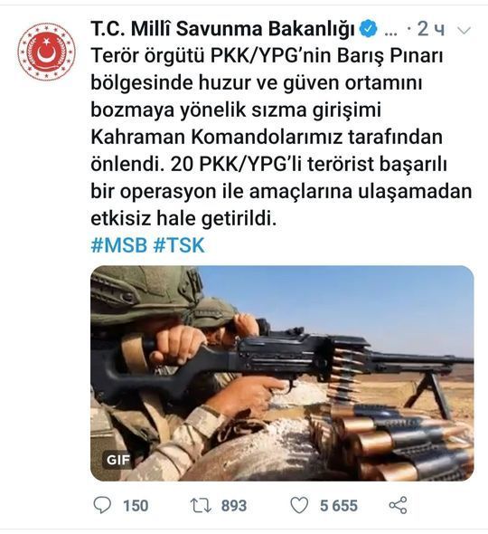 Türkiyə şəhidinin intiqamını aldı: 20 PPK terrorçusu məhv edildi - FOTO